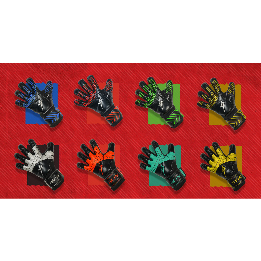 Găng tay Thủ môn iWin Keepa A - VT01- VT02 đủ size trẻ em người lớn - có xương ngón tay - hàng phân phối chính hãng Iwin
