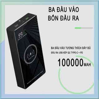 Bộ sạc dự phòng 22.5W 100000mAh Sạc siêu nhanh PD18W 22.5W Ngoại hình ngầu Dễ dàng mang theo khi đi du lịch Sạc không dâ