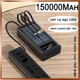 Pin dự phòng năng lượng mặt trời 150000mAh tích hợp bên ngoài với đầu ra kép 4 dây USB ngân hàng điện ngoài trời ngân hà