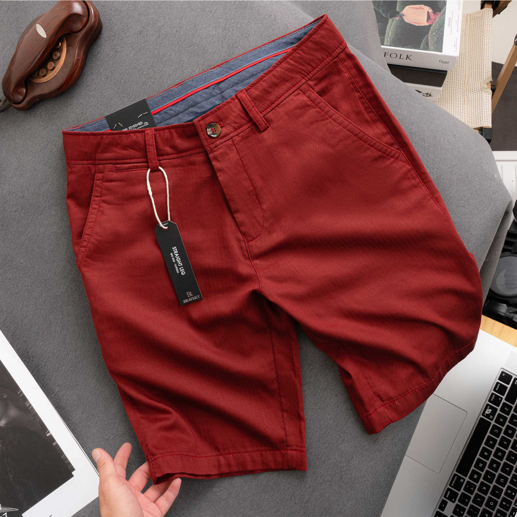 Quần short nam, Quần short linen bố RENDY mềm mịn thoáng mát, dày dặn - Bravery