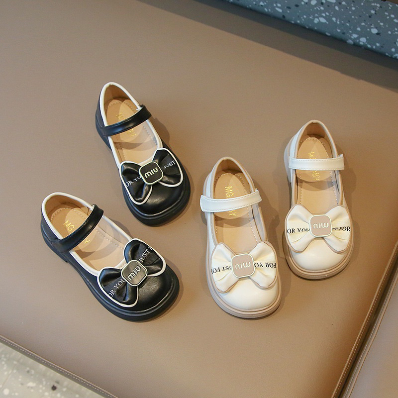Giày Miu nơ chất liệu da cao cấp cho bé gái từ 3 đến 12 tuổi chính hãng MG Baby