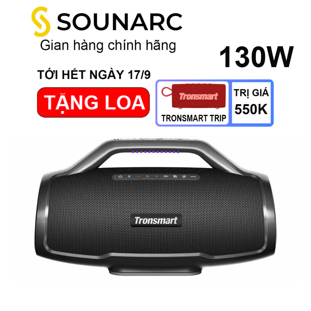 Loa Bluetooth 5.3 Tronsmart Bang Max Công Suất 130W, Chống Nước IPX6, Pin 18000mah Nghe Nhạc 24 Giờ - CHÍNH HÃNG