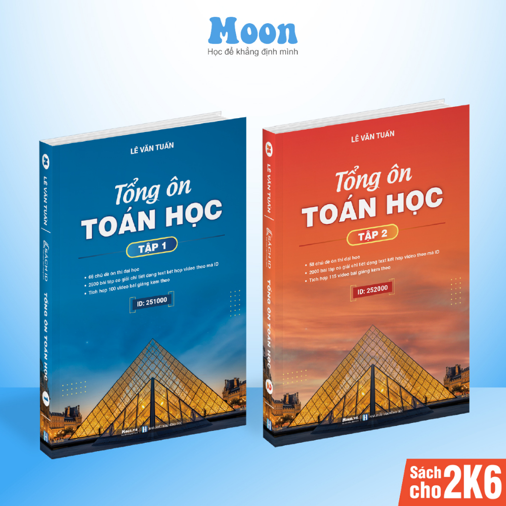 Moonbook sách toán lớp 12 cho 2k6, tổng ôn toán học