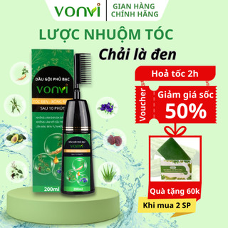 Lược nhuộm tóc thông minh đen tóc vonvi làm tóc đen sau 10 phút thuốc nhuộm tóc dược liệu thiên nhiên