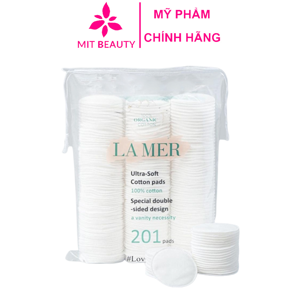 Bông tẩy trang Lamer 201 miếng 120 cotton pads Mit Beauty 100% cotton sợi bông tự nhiên mềm mịn thấm hút tốt