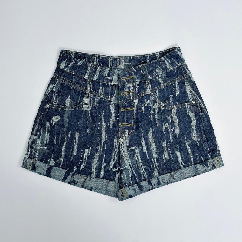 [BST] Quần short jean nữ gấp gấu họa tiết TiQi Jeans S1-013