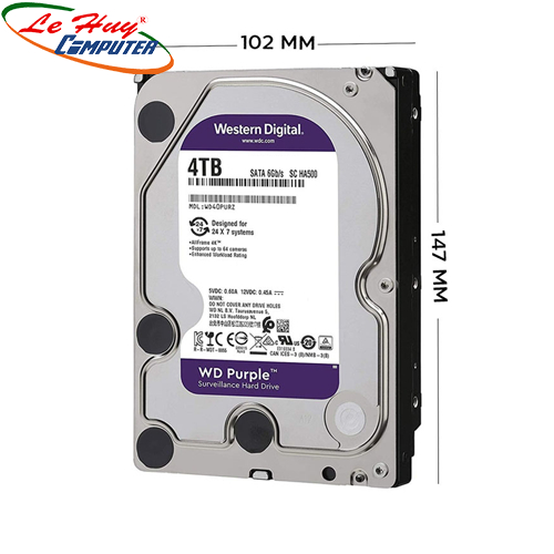 Ổ Cứng HDD Western Purple 4TB 3.5 inch SATA III 256MB Cache 5400RPM WD43PURZ