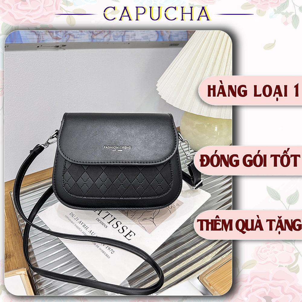 Túi xách nữ đeo chéo họa tiết caro bằng công nghệ in laze đỉnh cao Capucha T389