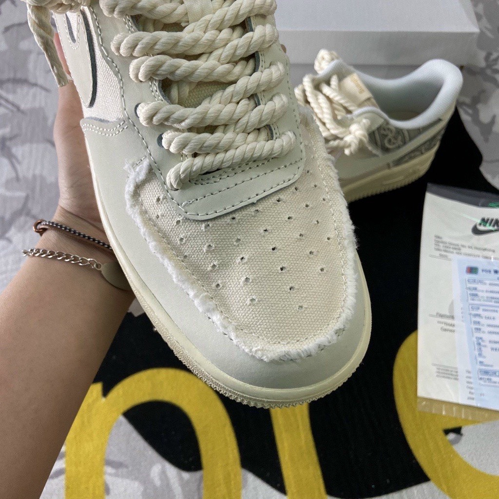 Giày _Nike Air force 1 dây thừng, giày af1 dây  bản đế air chuẩn hàng trung Full PK