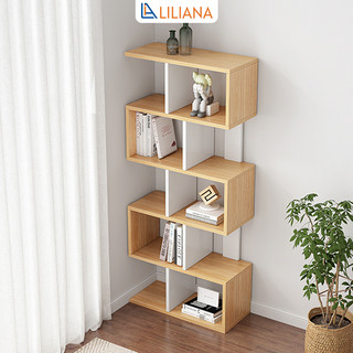 Kệ sách để sàn zic zac vân gỗ kết hợp trắng thương hiệu Liliana - LP99