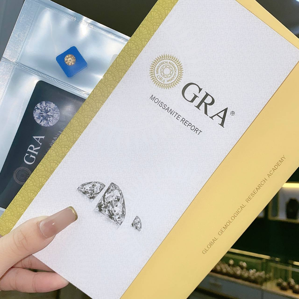 Đá nhân tạo Moissanite vàng trà 57 giác cắt MY57