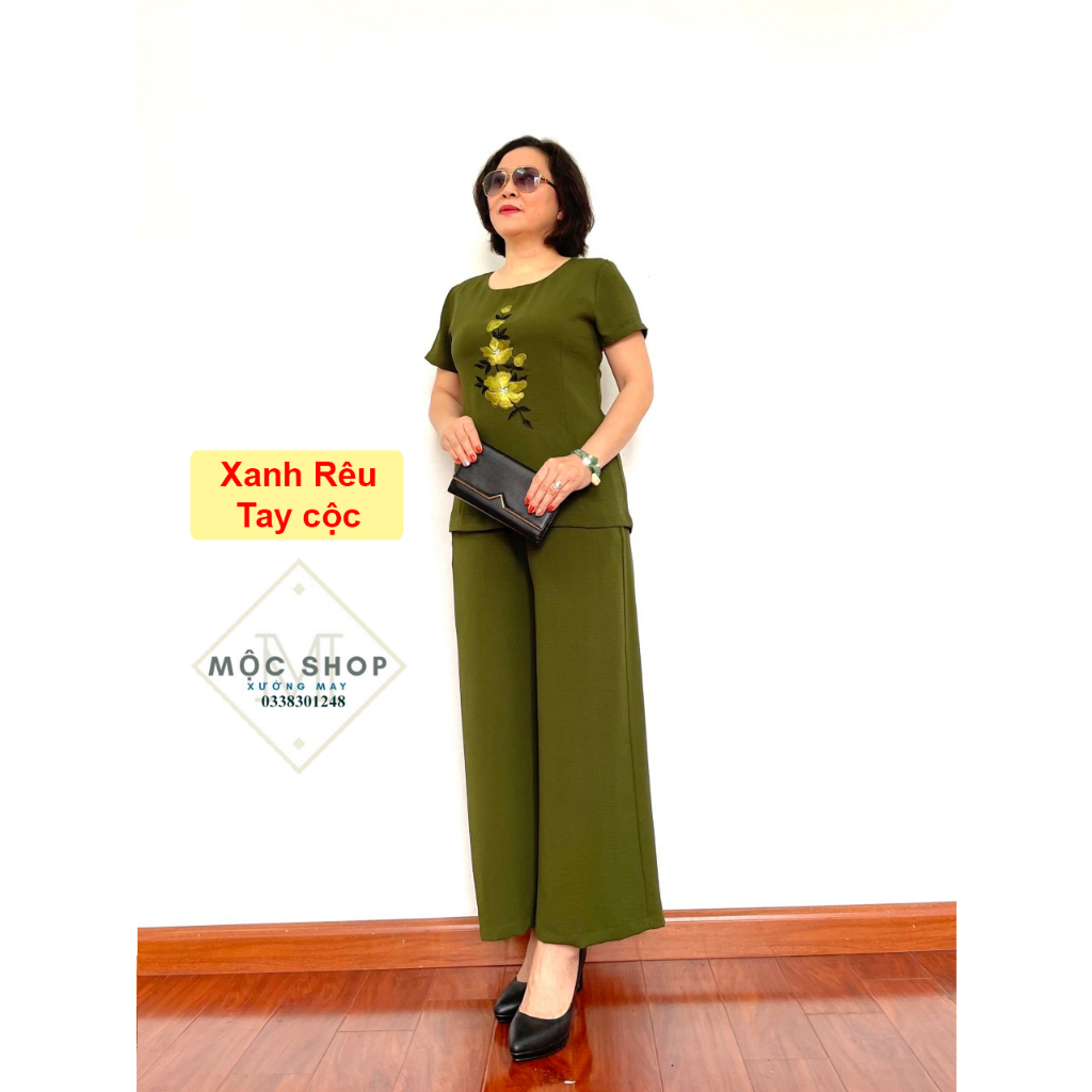 Bộ đũi trung niên cho bà cho mẹ Tay cộc quần dài