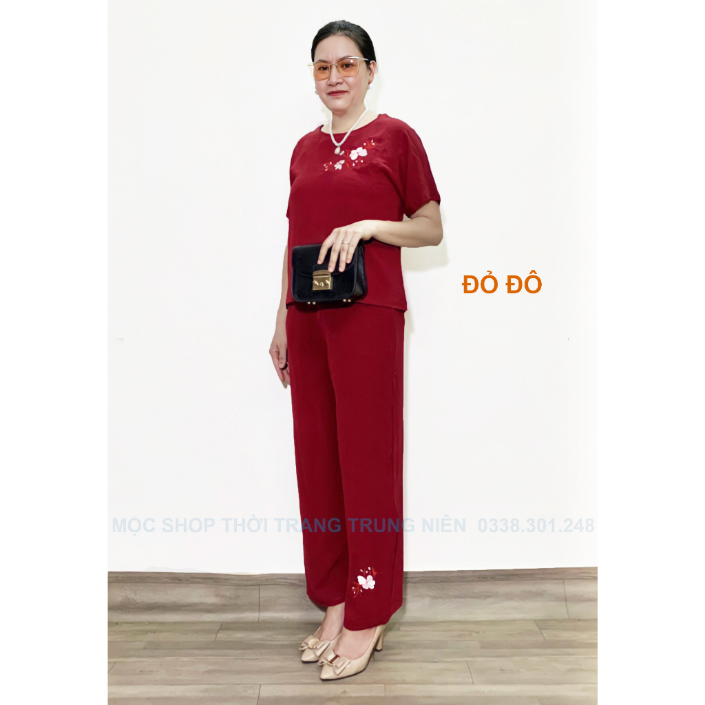 Bộ đũi trung niên cho bà cho mẹ Tay cộc quần dài