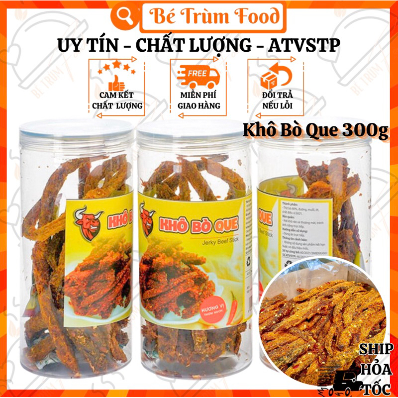 Khô Bò Que Thượng Hạng 300gram 𝐅𝐫𝐞𝐞𝐒𝐡𝐢𝐩 (Hình Thật 100%) Bé Trùm Food