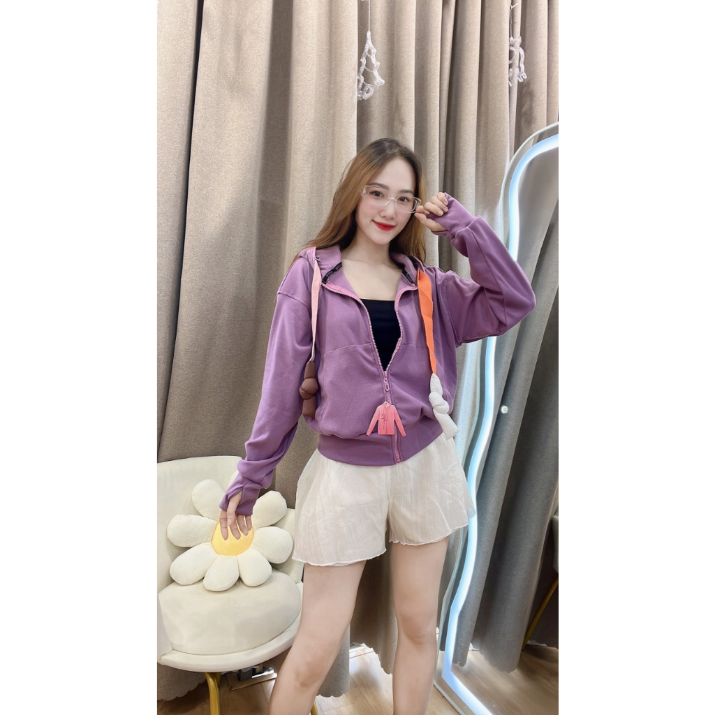 ÁO KHOÁC GÂN DÂY PHỐI MÀU