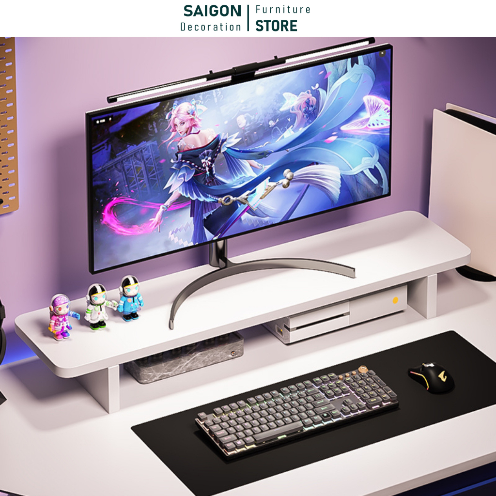 Kệ máy tính kệ PC decor bàn làm việc, bàn học gỗ MDF - SGA29