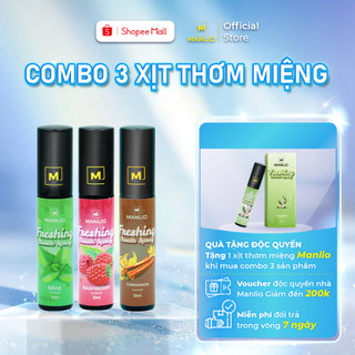 Combo 3 xịt thơm miệng Manlio tặng 1 xịt thơm miệng 10ml