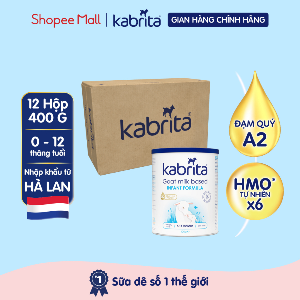 Thùng sữa dê Kabrita số 1- 12 lon 400g