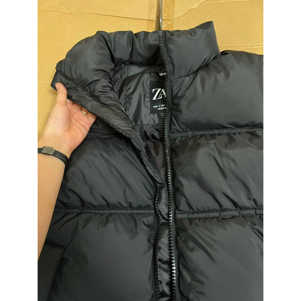 Áo gile phao nam đen