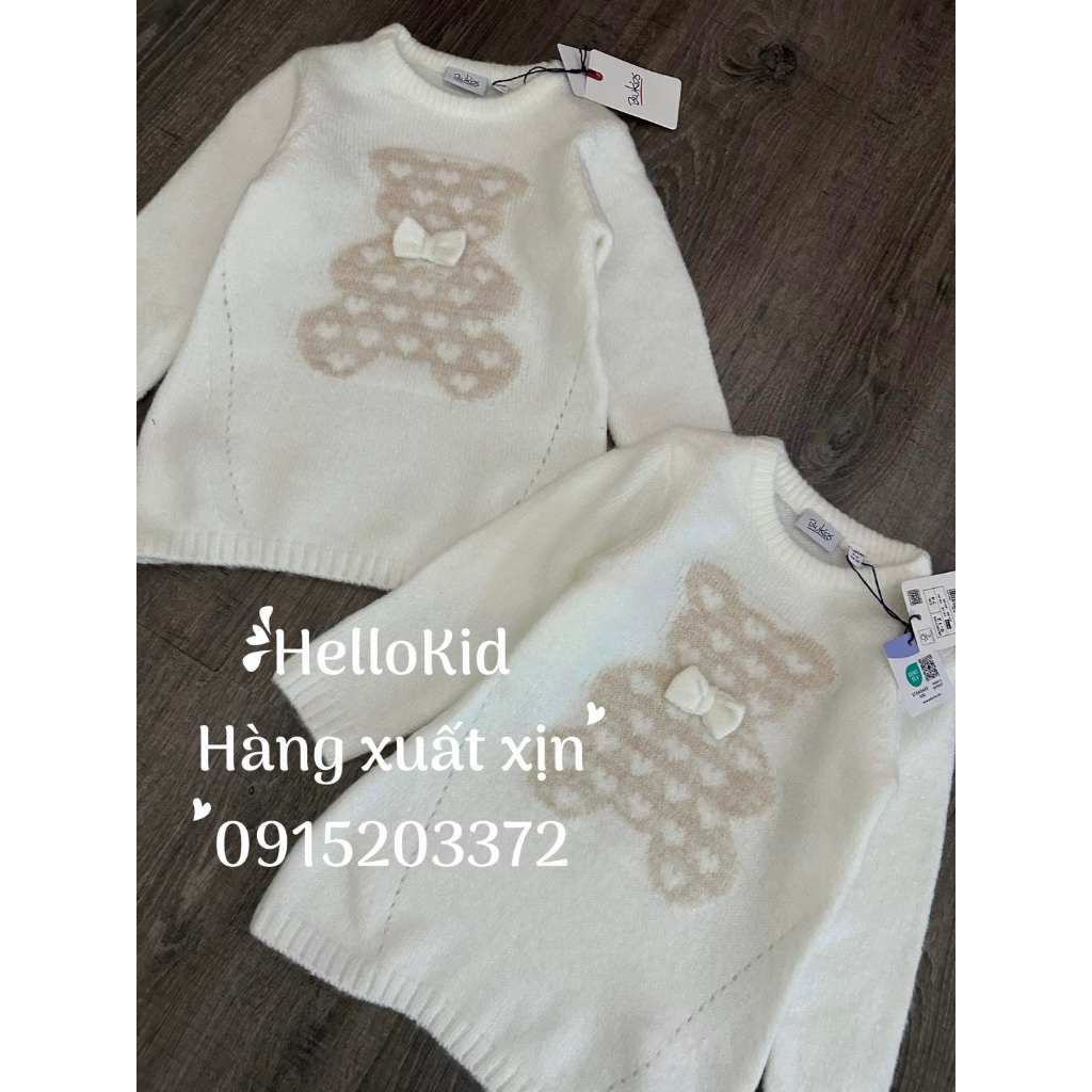 Váy len gấu trắng bé gái