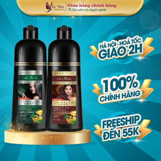 Dầu gội phủ bạc Gelissa nhật bản dầu gội đen tóc, nâu tóc tự nhiên dầu gội nhuộm tóc thảo dược 500ml
