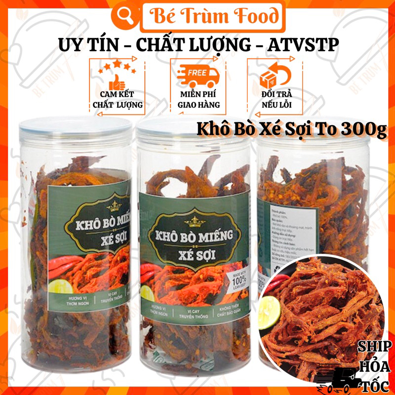 Khô Bò Xé Sợi To Thượng Hạng 300gram 𝐅𝐫𝐞𝐞𝐒𝐡𝐢𝐩 (Hình thật) Bé Trùm Food