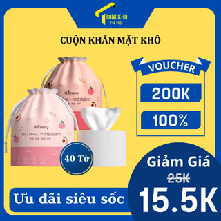 Khăn lau mặt dùng 1 lần Animerry cuộn 40 tờ - Khăn lau khô, lau ướt đa năng dạng cuộn