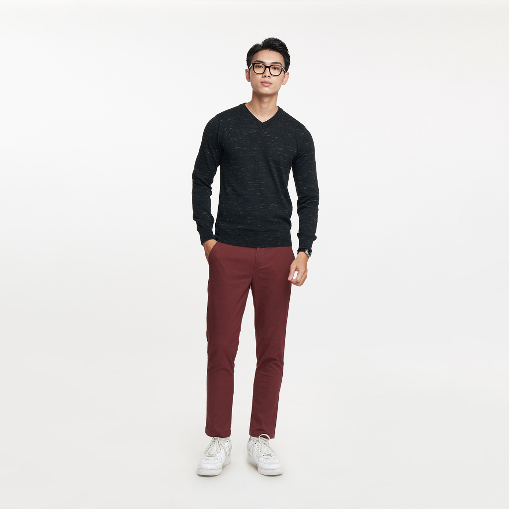 N&M Áo sweater Basic Nam tay dài cổ tim 1905066