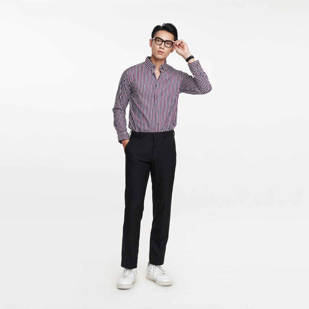 N&M Áo Sơ Mi Nam Tay Dài sọc dọc 100% cotton 1908091