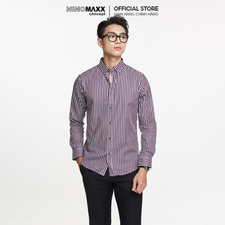 N&m áo sơ mi nam tay dài sọc dọc 100% cotton 1908091