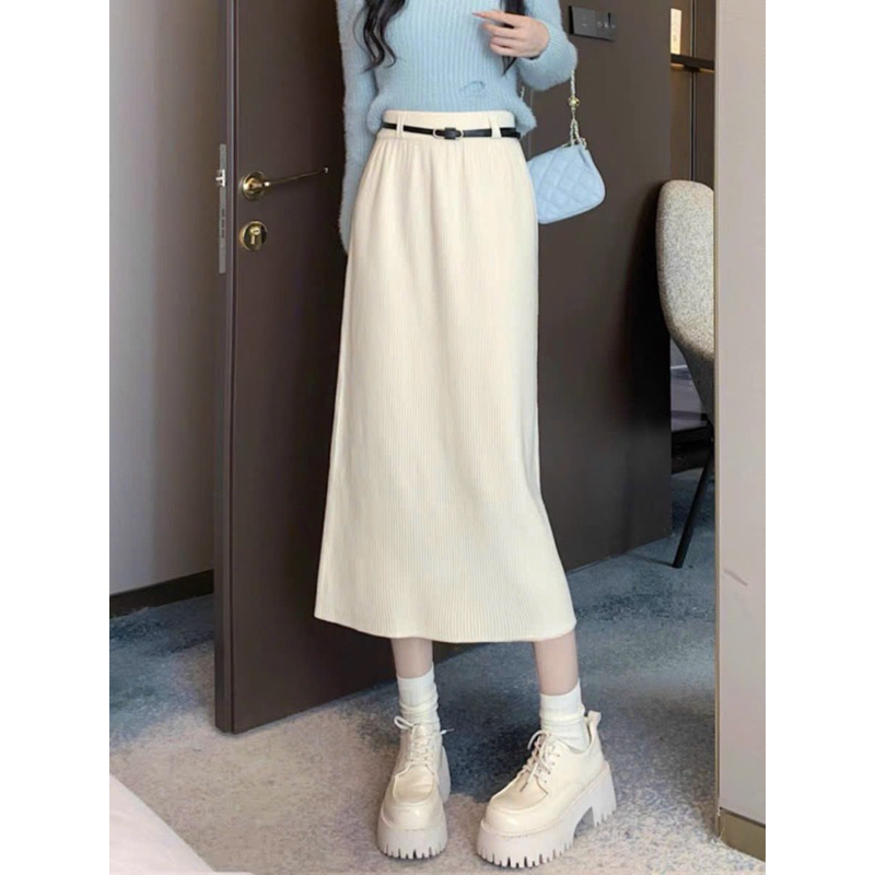 CHÂN VÁY LEN TĂM NHÍ KÈM ĐAI DA THIẾT KẾ MỚI 2023 #360