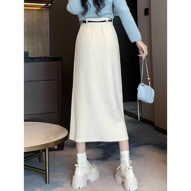 CHÂN VÁY LEN TĂM NHÍ KÈM ĐAI DA THIẾT KẾ MỚI 2023 #360