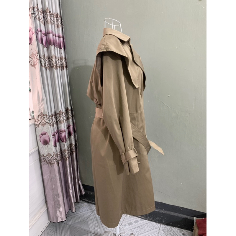 Áo khoác măng tô màu nâu tây chất sịn đẹp