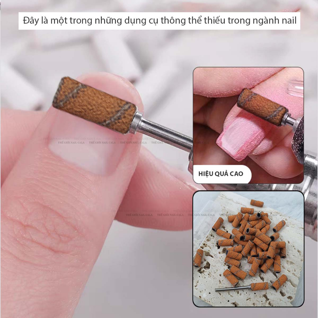 Đầu mài nhám mini USA + vỏ nhám mài móng USA cao cấp, mài sần + mài mịn móng siêu êm