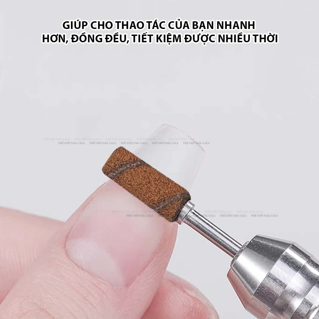 Đầu mài nhám mini USA + vỏ nhám mài móng USA cao cấp, mài sần + mài mịn móng siêu êm
