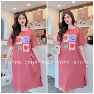 Đầm bigsize suông tay lỡ dáng dài form rộng dưới 80kg chất thun thái cao cấp YOHOMI mã MC