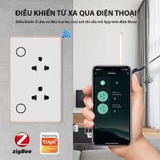 Ổ Cắm Zigbee Thông Minh Tuya Âm Tường Hình Chữ Nhật, Ổ Cắm Wifi Đa Năng Hẹn Giờ Bật Tắt Điều Khiển Từ Xa Qua App