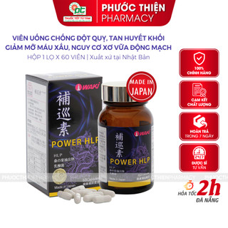Viên uống chống đột quỵ, tai biến mạch máu não Waki Power HLP lọ 60 viên - giảm mỡ máu, hỗ trợ tim mạch