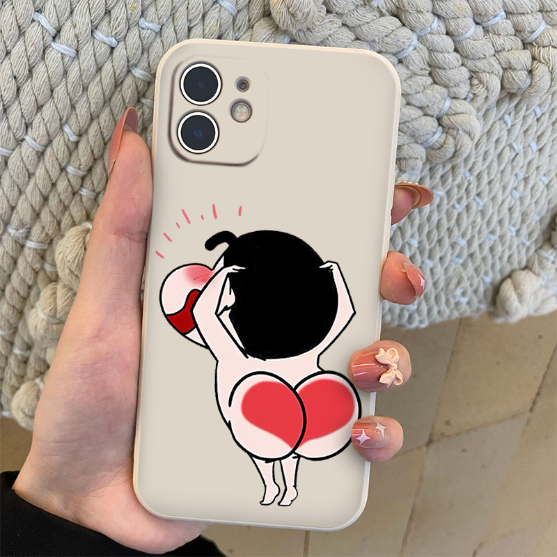 Ốp Điện Thoại TPU Dẻo Shin mông to Cho Iphone 14 13 12 11 Pro Promax 6 6S 7 8 Plus X XR XSMax e1598