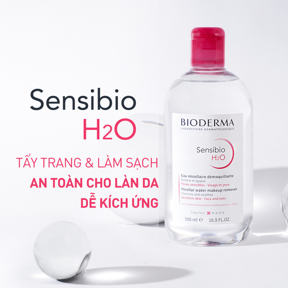 Nước tẩy trang Bioderma 500ml - Nước tẩy trang quốc dân dành cho mọi loại da, Biderma 500ml
