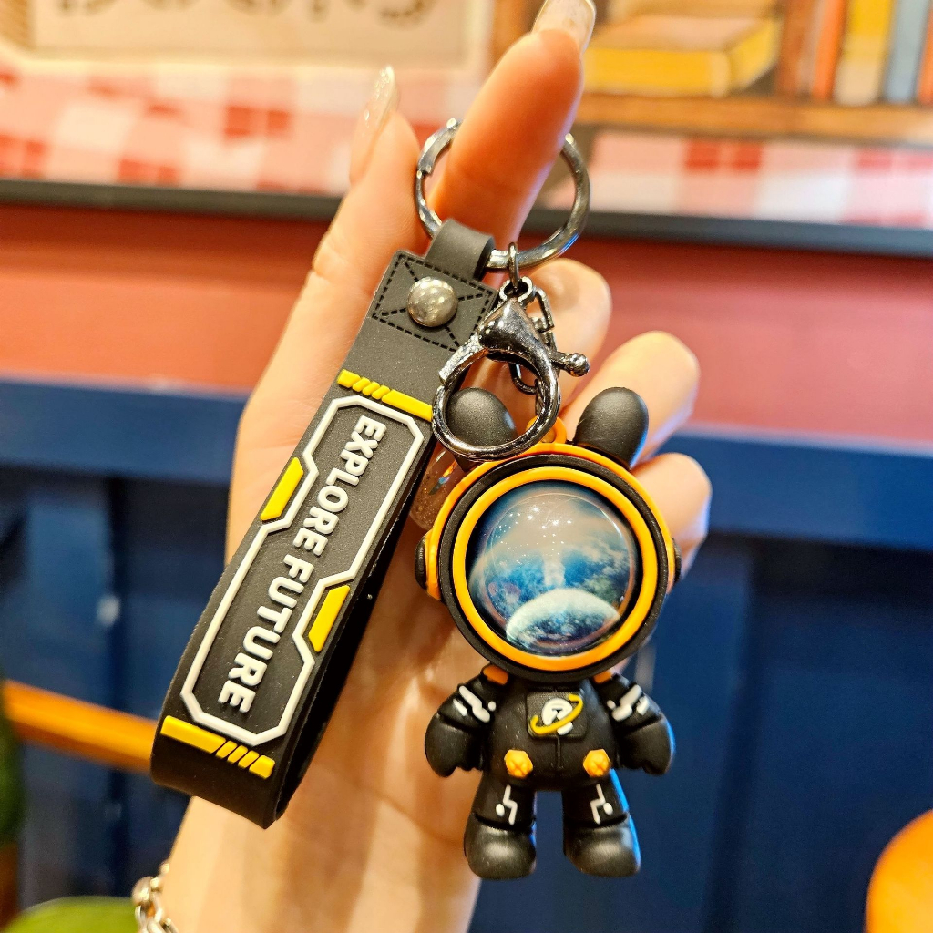 Móc khóa phi hành gia dải ngân hà, móc treo balo silicon cao cấp