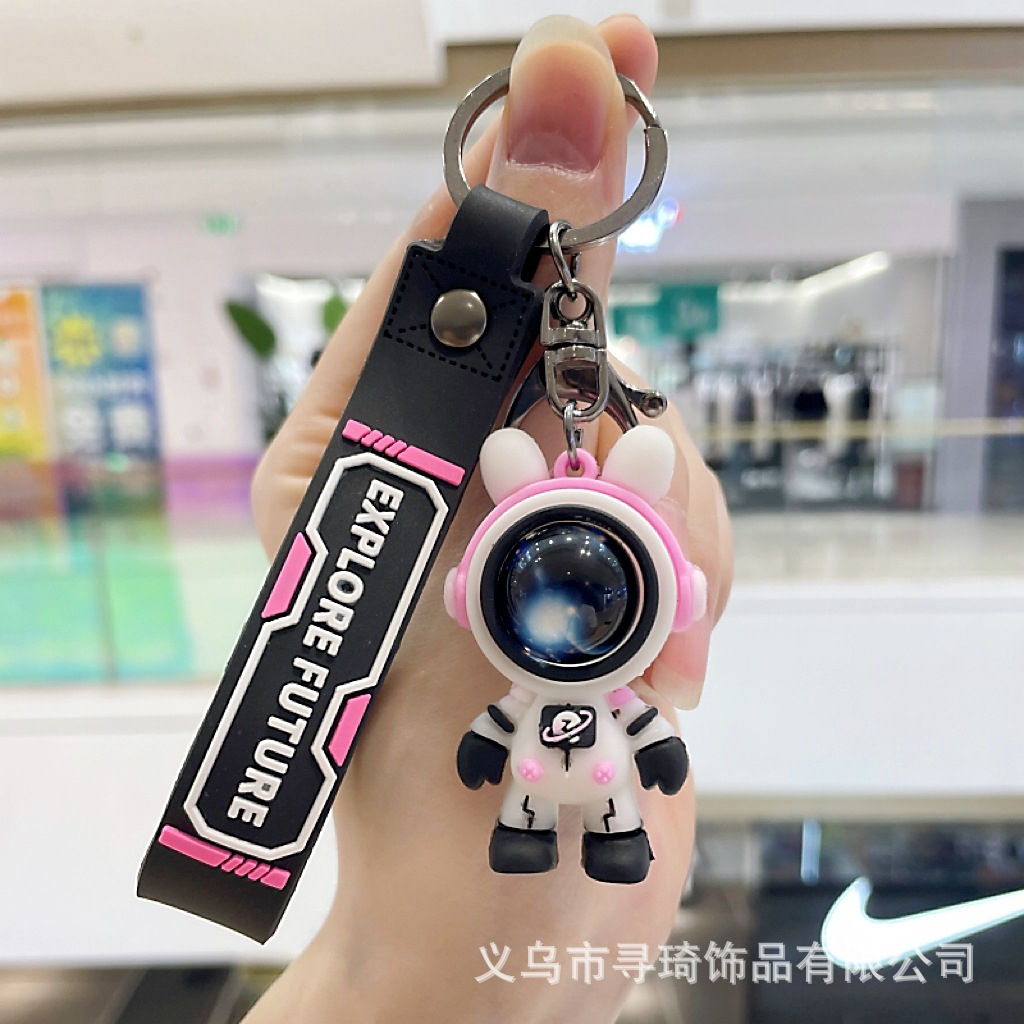 Móc khóa phi hành gia dải ngân hà, móc treo balo silicon cao cấp