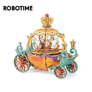  Robotime mô hình hộp nhạc bằng gỗ tự làm Rolife DIY Music box Pumpkin Carriage AM41 Quà tặng ý nghĩa 