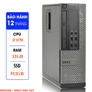 Máy tính để bàn Dell Optiplex 7010 intel Core i7 3770, Ram 32GB, ổ cứng SSD 512GB - Bảo hành 12 tháng - Hàng Nhập Khẩu