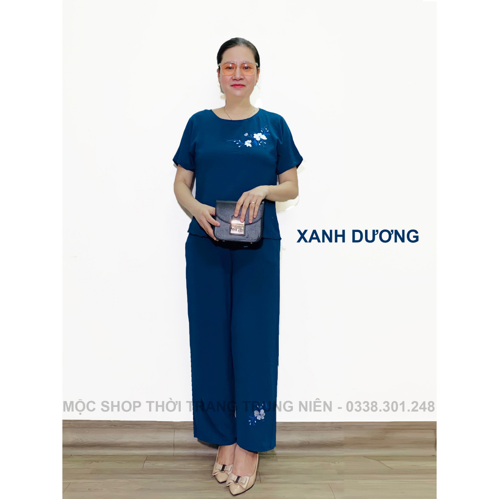 Bộ đũi trung niên cho bà cho mẹ Tay cộc quần dài