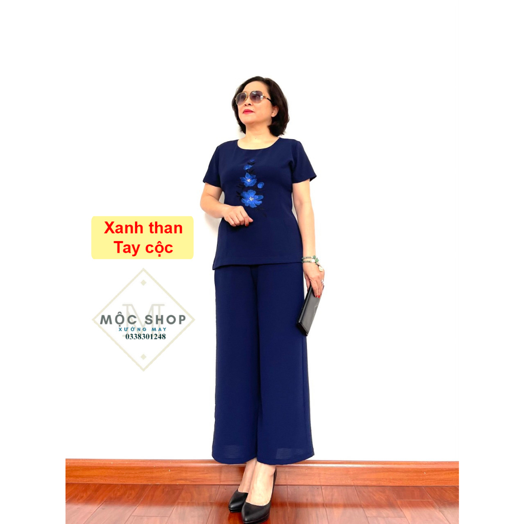 Bộ đũi trung niên cho bà cho mẹ Tay cộc quần dài