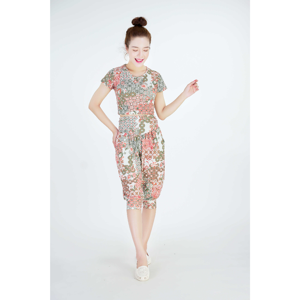 Set Alibaba Lửng Nữ - Quần Áo Tập Yoga, Múa, Zumba, Erobic, Chất Đẹp Co Giãn 4 Chiều Nhiều Họa Tiết - Loci Shop