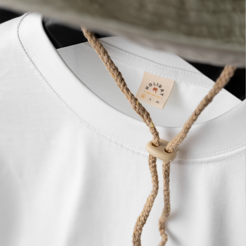 Áo Thun Trơn Holiday Basic Tee | Màu trắng form rộng 250gsm