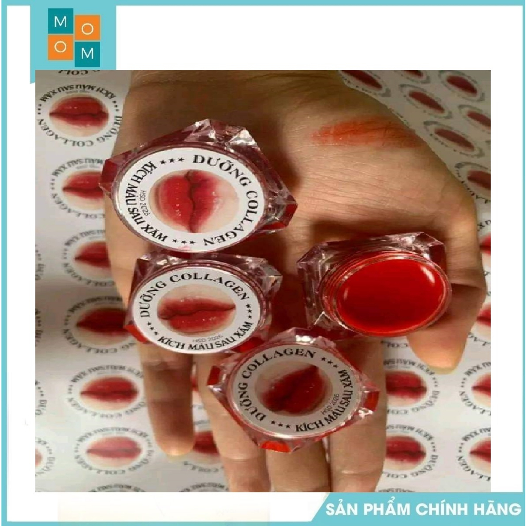 Dưỡng môi Collagen giảm thâm, kích màu môi sau phun xăm, dưỡng môi căng bóng, mềm mượt hũ 5g