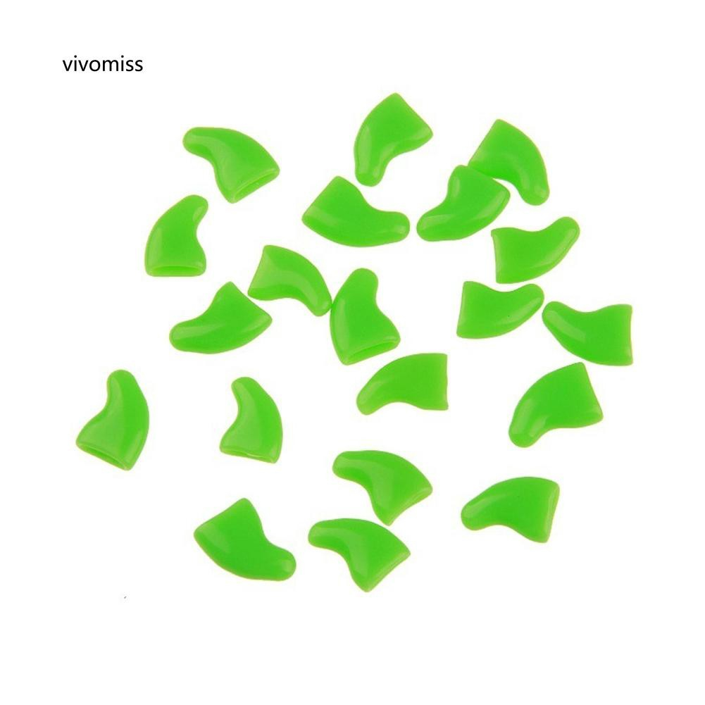 Móng Giả Bằng Nhựa Dẻo Cho Mèo Bộ 20 Móng Giả Làm Đẹp Cho Mèo Cưng Nhiều Màu Kèm Keo Dán - KIKINO